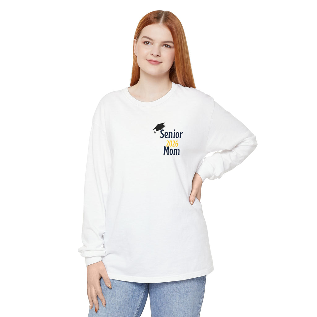 Senior Mom Class Of (2026) Customizable Gift for Mom, Long Sleeve Tee, Parent School Spirit Shirt, Personalized Mother Tee