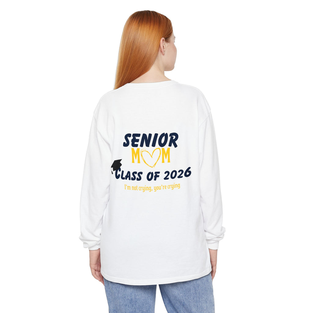 Senior Mom Class Of (2026) Customizable Gift for Mom, Long Sleeve Tee, Parent School Spirit Shirt, Personalized Mother Tee