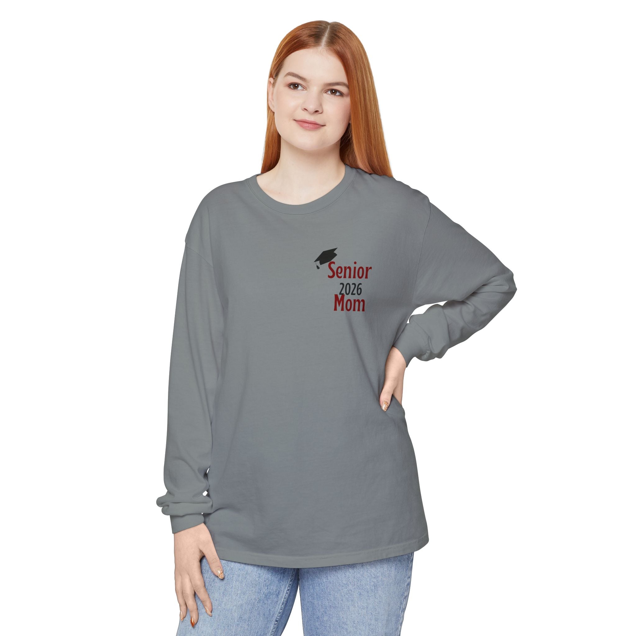 Senior Mom Class Of (2026) Customizable Gift for Mom, Long Sleeve Tee, Parent School Spirit Shirt, Personalized Mother Tee