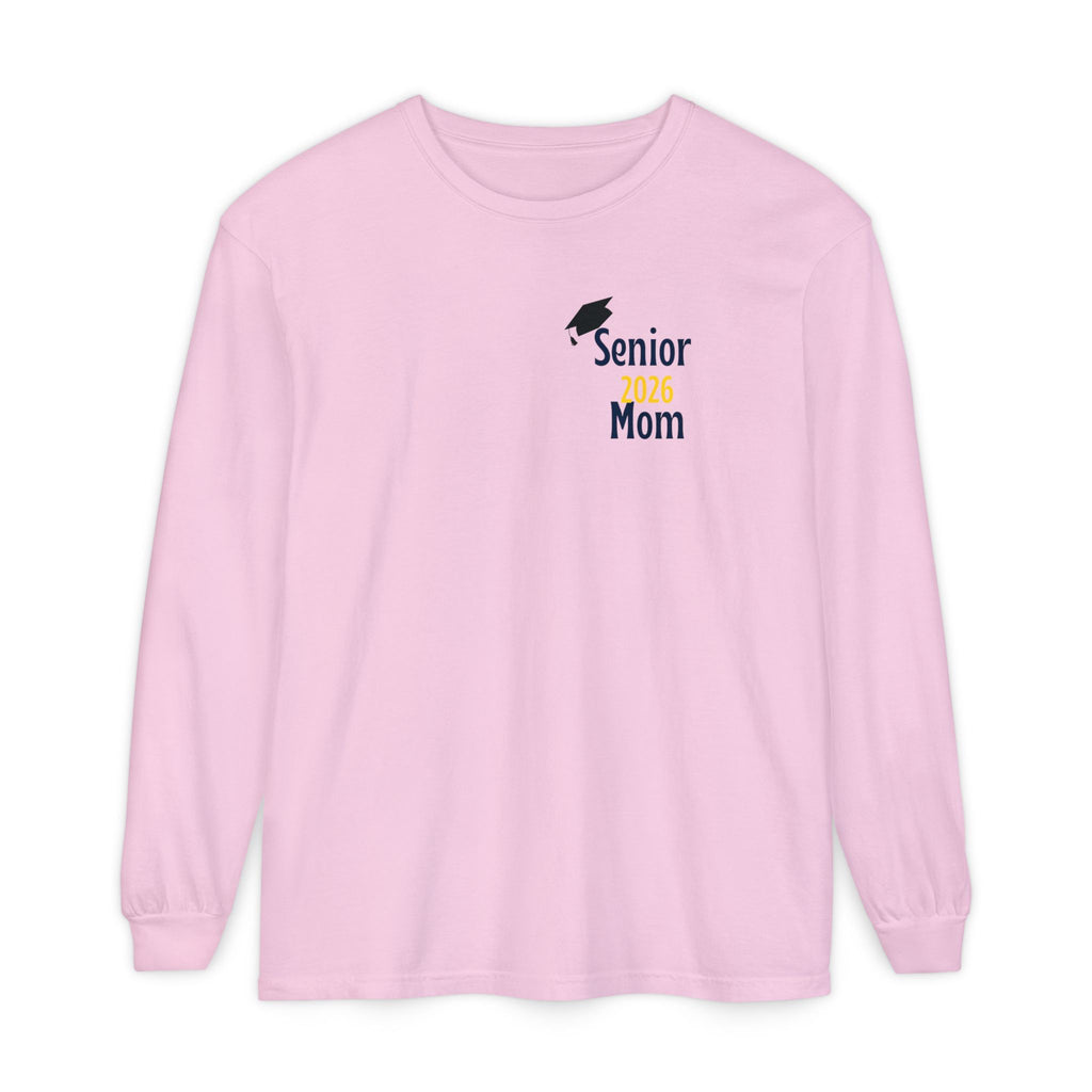 Senior Mom Class Of (2026) Customizable Gift for Mom, Long Sleeve Tee, Parent School Spirit Shirt, Personalized Mother Tee