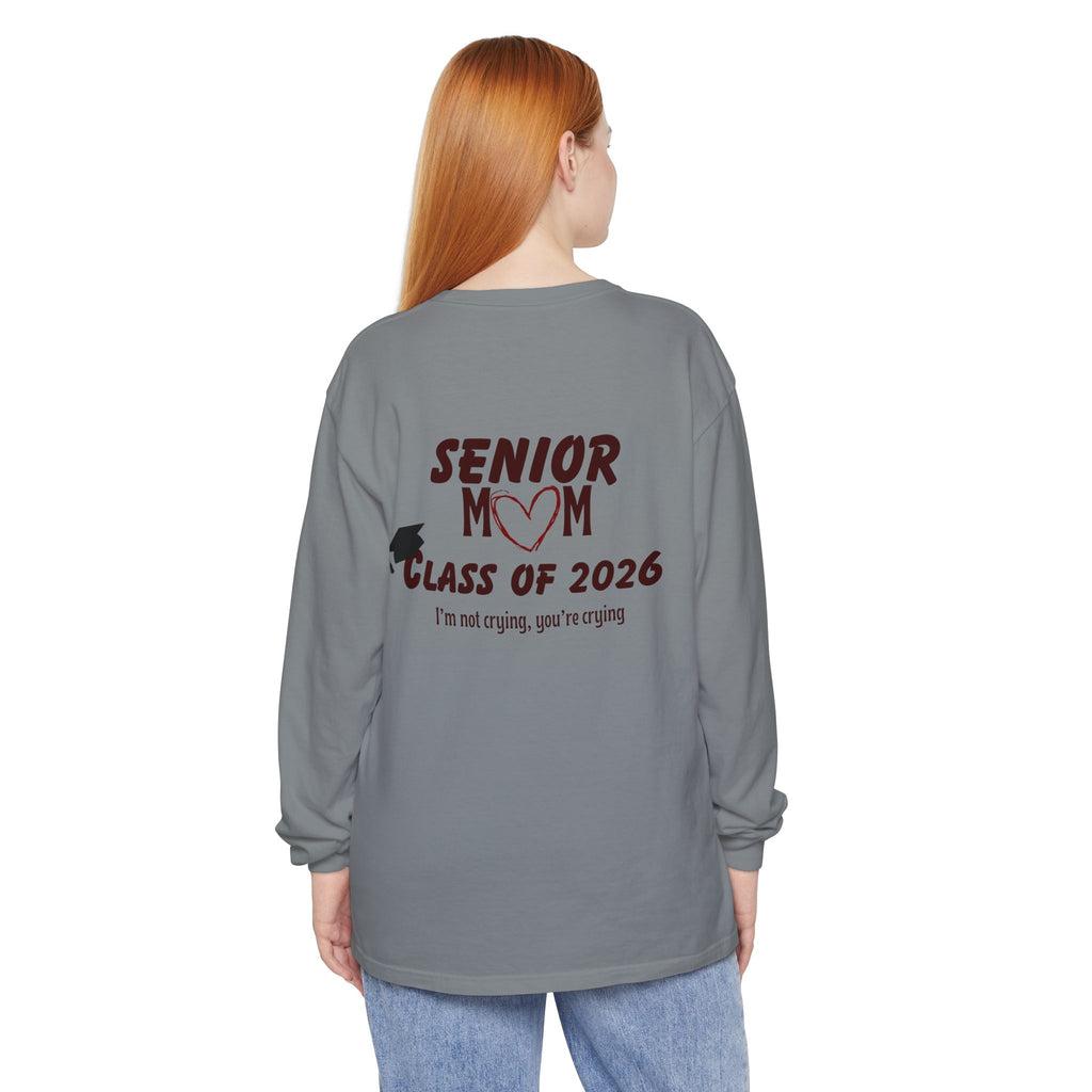 Senior Mom Class Of (2026) Customizable Gift for Mom, Long Sleeve Tee, Parent School Spirit Shirt, Personalized Mother Tee