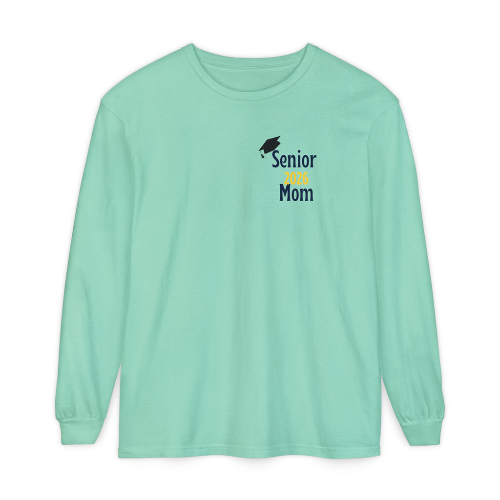 Senior Mom Class Of (2026) Customizable Gift for Mom, Long Sleeve Tee, Parent School Spirit Shirt, Personalized Mother Tee